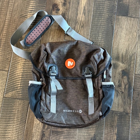 Merrell Other - Merrell Messenger Bag Brown Grey Crossbody Laptop Padded Strap Outdoors Gorpcore